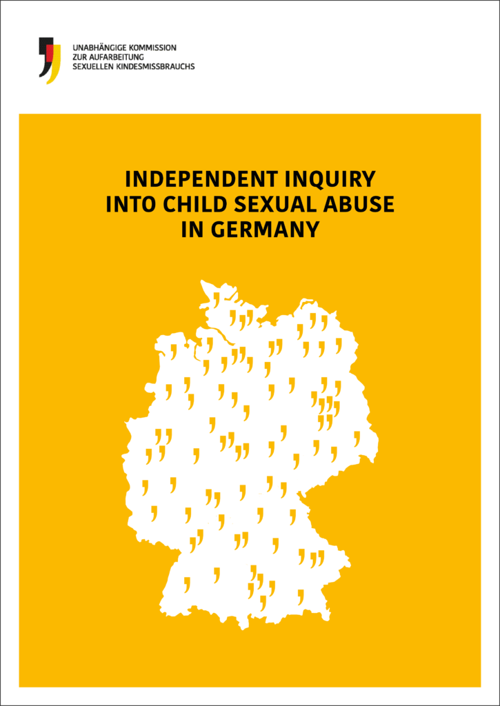 Vorderansicht eines englischen Berichtes über Sexuellen Kindesmissbrauch in Deutschland. 